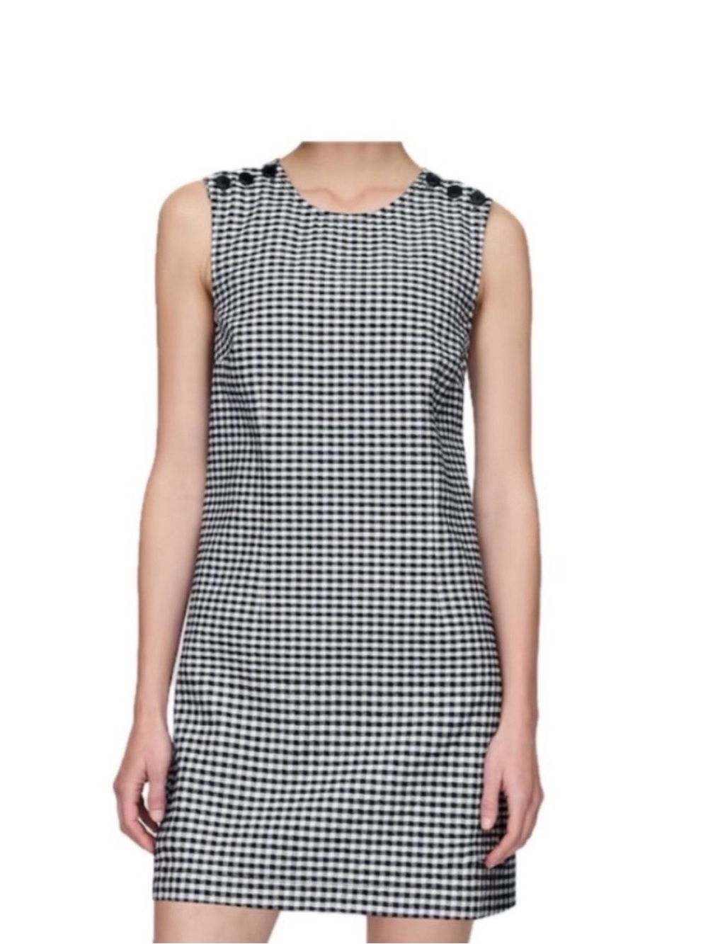 Gap X Doen Sleeveless Navy and White Gingham Shift Dress - size 10